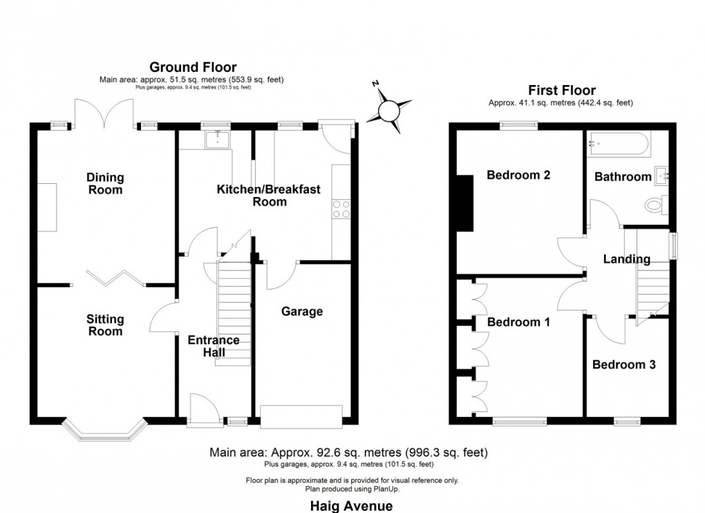 Floorplan for Haig Avenue, Whitley Bay, NE25 8JD