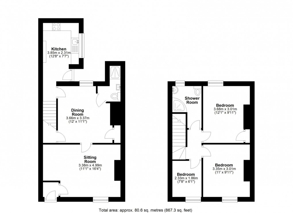 Floorplan for Gordon Street, Amble, Morpeth, Northumberland. NE65 0AT