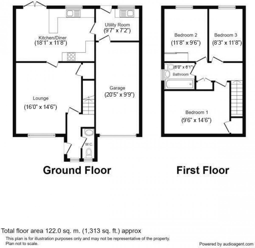 Floorplan for Kirkwell Cottages, High Hauxley, Northumberland. NE65 0JN 