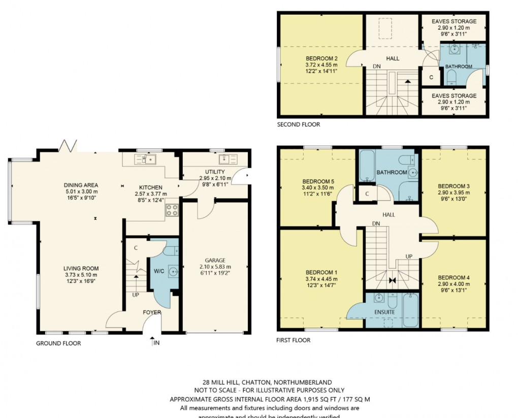 Floorplan for Mill Hill, Chatton, Alnwick, Northumberland, NE66 5PA